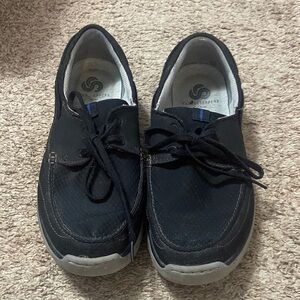 Clarks Men’s cloud steppers Black Slip-On Lace Moccasin Shoes